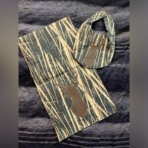 Blue Camouflage & Deer Bib & Burp Cloth Set